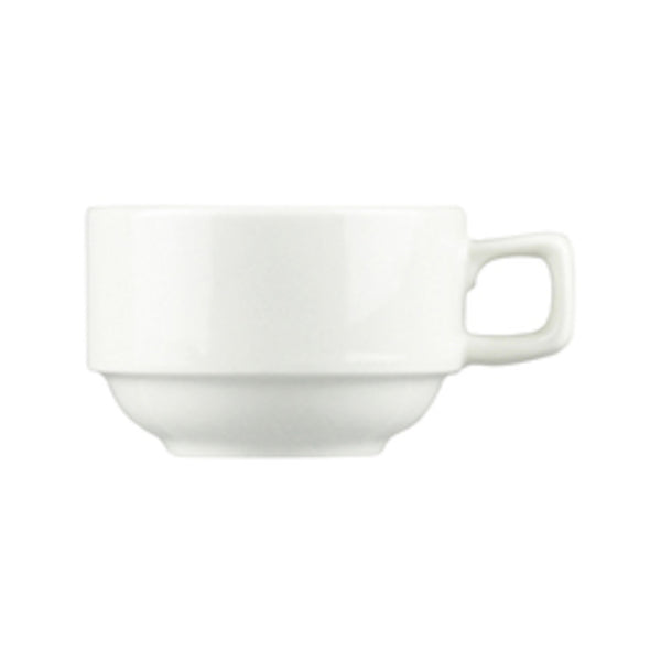 White Short Stackable Cappuccino Cup 220ml LF1120