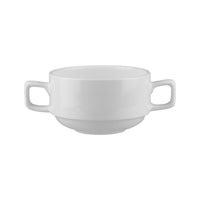 White 2 handle Soup Bowl Stackable 103x60mm LF1148