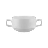 White 2 handle Soup Bowl Stackable 103x60mm LF1148