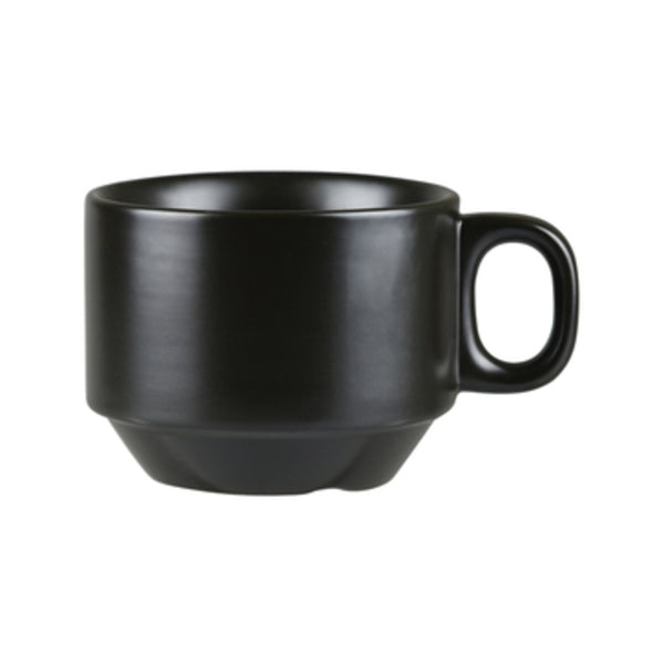 Matte Black Stackable Tea Cups 220ml Long Fine 307-BK-MTT