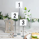 Table Number Menu Holder Stand Chrome 30cm Stainless Steel Ring Clip