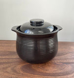 Japanese Ceramic Lithium Porcelain Soup And Stew Casserole Pot Cooking Pot 6lt Black