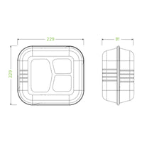 biopak biocane 3 compartment container white