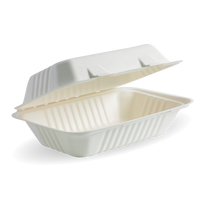 takeaway clamshell biocane 23x15x8cm white