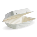 takeaway clamshell biocane 23x15x8cm white