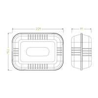 takeaway clamshell biocane 23x15x8cm white