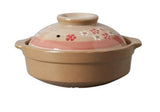 Japanese Ceramic Earthen Clay Pot Donabe Cooking  Floral 22cm Hand Made 2000ML Casserole Stew Soup