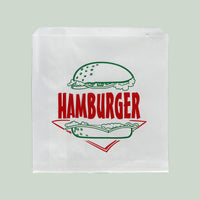 hamburger bag white with print