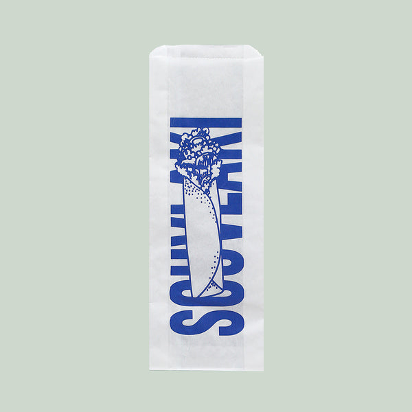 souvlaki bags printed with blue logo