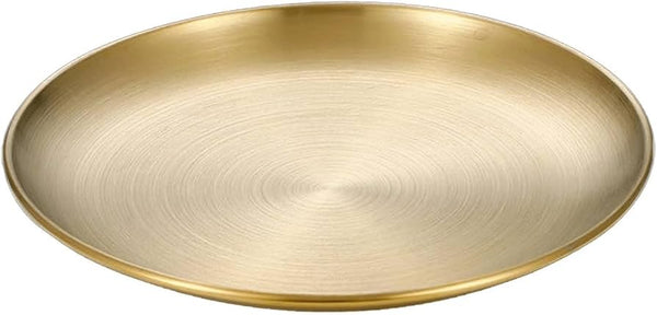 Gold Coupe Plate Round 26cm Modern Stainless Steel