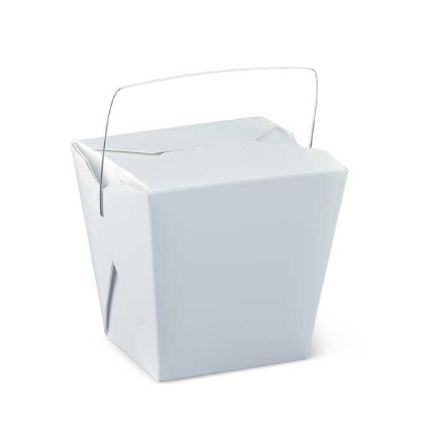 noodle box white with wire handle 