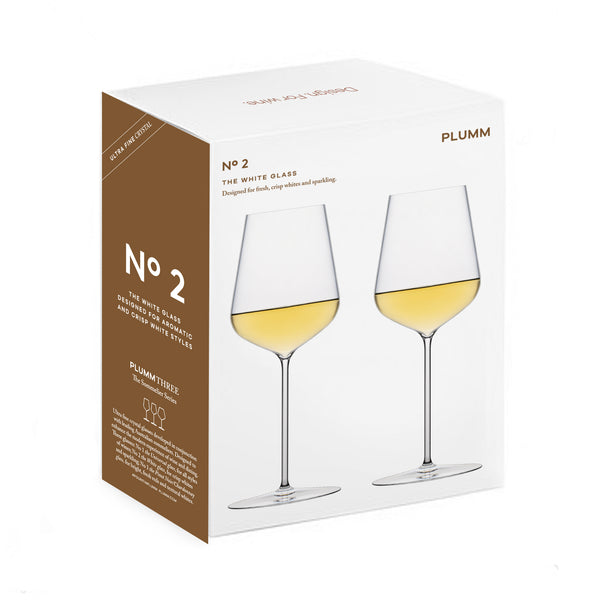 Plumm Three No.2 The White Glass 435ml Set of 2 PLU37002 Gift Box