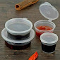 Sauce Container Round 28ml Plastic With hinged Lid Pack of 50 Containers