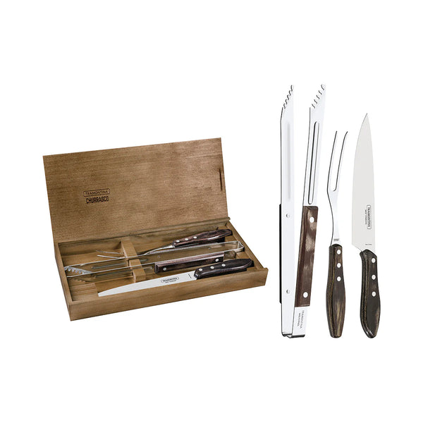 Churrasco Camperia Premium Cutlery 3 Piece Set Gift Boxed Wood