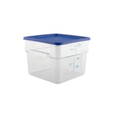 Storage Food Container Clear Polycarbonate 11.4 Litre Square & Blue Lid Polyethylene