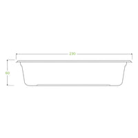 Trays Biopak Rectangle Food Container 1,000ml Plant Fibre Tray B-LB-T Box 500 x 1000ml