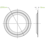 Biopak 15cm Round White Plant Fibre Plate B-PL-06-PF x 1,000 Plate