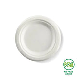 Biopak 15cm Round White Plant Fibre Plate B-PL-06-PF x 1,000 Plate