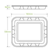 Biopak 16x14x2cm / 6x5" Plant Fibre Produce Tray B-TRAY-6X5 x 1,000 trays