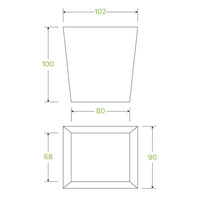 Box 500 Kraft Brown Noodle Boxes Biopak 780ml / 26oz Bio Board Noodle Box BB-NB-26