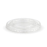 Biopak 105mm Clear PET Flat Cold Paper BioCup Lid-BCL-105C-PET-F x 1000cups