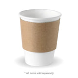 Biopak  8oz (80mm) Paper Cup Sleeve x 1000 Sleeves BCS-8