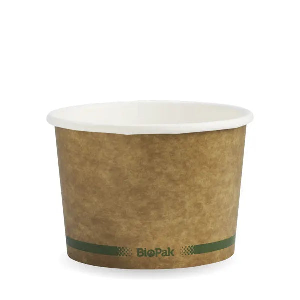 Biopak Kraft BioBowl 550ml / 16oz BSCK-16-GS Box 500 Bowls