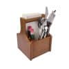 Table Caddy Single With Handle Brown Eco Wood  03101