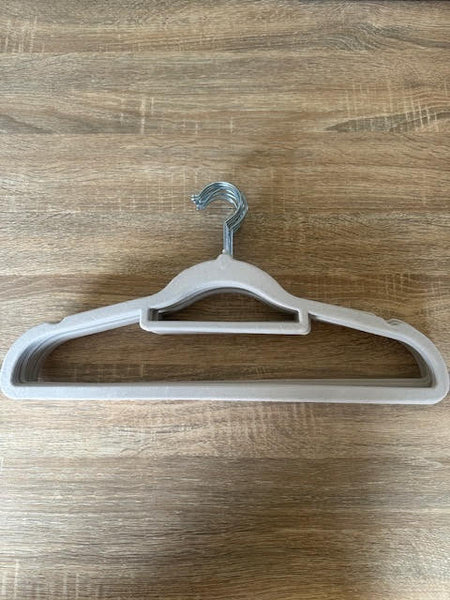 Coat Hangers Heavy Duty  41cm x 21cm Duty 10 Pack Anti Slip Beige