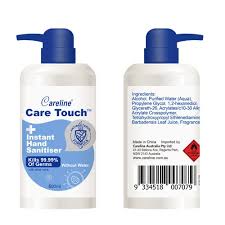 Hand Sanitiser Without Water 500ml Care Touch Instant Pump Pack