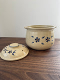 Japanese Ceramic Blue Floral Print Porcelain Soup And Stew Casserole Pot Cooking Pot 4lt