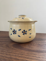 Japanese Ceramic Blue Floral Print Porcelain Soup And Stew Casserole Pot Cooking Pot 4lt