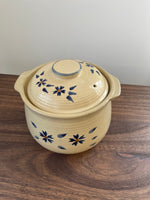 Japanese Ceramic Blue Floral Print Porcelain Soup And Stew Casserole Pot Cooking Pot 4lt