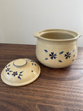 Japanese Ceramic Blue Floral Print Porcelain Soup And Stew Casserole Pot Cooking Pot 4lt