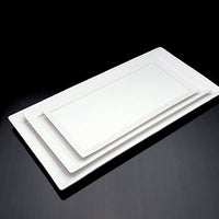 platter plate white narrow rim 37cm x 18.5cm x 1.8cm