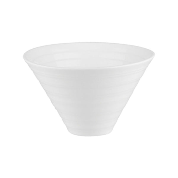 conical ribbed white bowl 180 x 100mm 