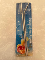 stainless steel straw set 3 piece and brush 