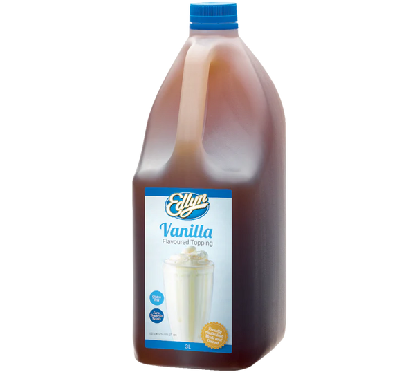 4 Bottles Vanilla Topping Edlyn 3Lt Syrup Flavoured Topping