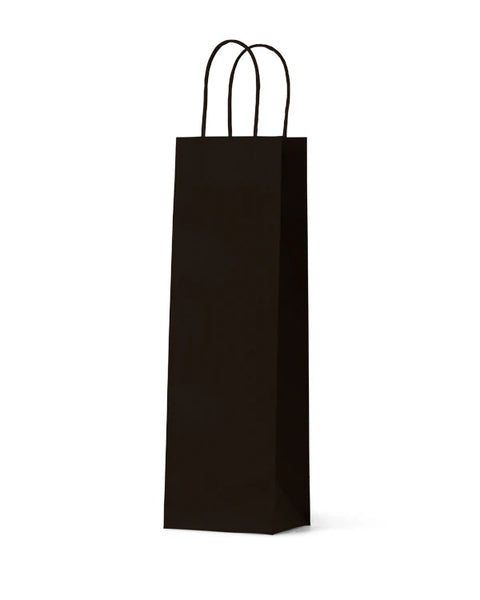 black wine bottle bag deluxe with handle 