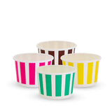 Ice Cream Cup Paper 5 oz Candy Stripe Pack 50 Cups  4 Colours