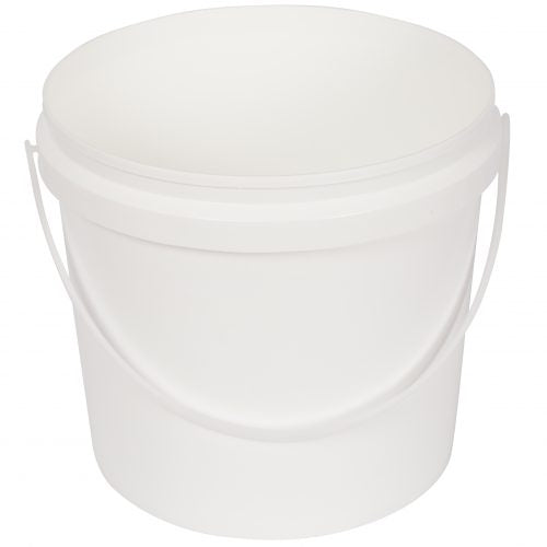 1.2 litre white bucket and lid plastic 