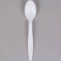 Plastic Party Teaspoons Pack 100 White