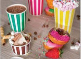Ice Cream Cup Paper 5 oz Candy Stripe Pack 50 Cups  4 Colours