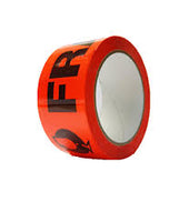 Fragile fluro orange packing tape 48mm x 66mtr