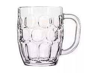 Dimple Beer Mug Pint Glass 570ml With Handle