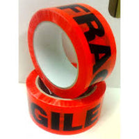 Fragile fluro orange packing tape 48mm x 66mtr